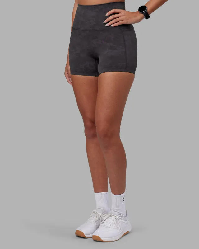 Elixir Ultra High-Rise 4" Short Pockets - Dark Storm Wash sold by LSKD
