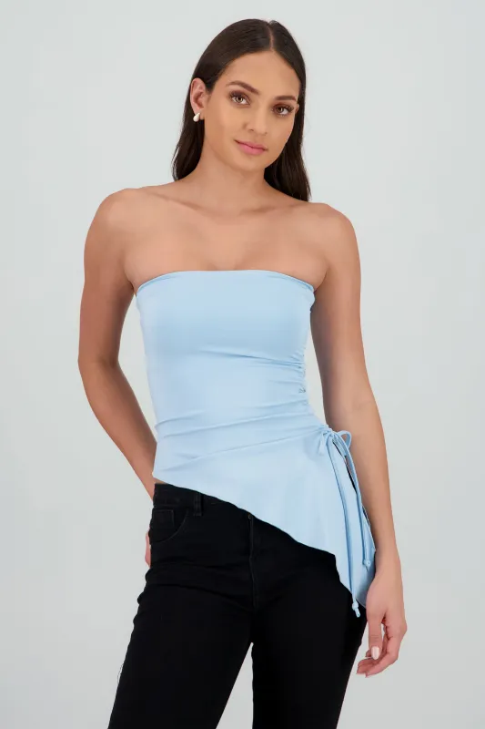 Top con jareta strapless liso sold by Shasa