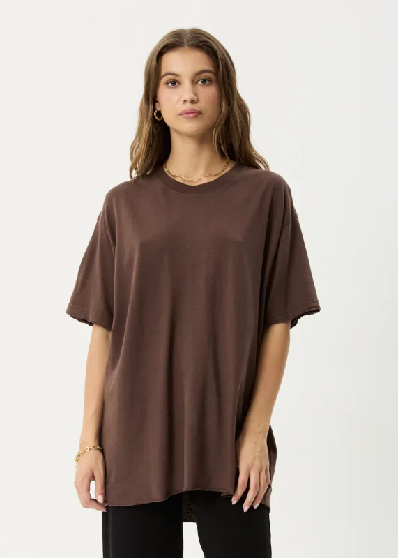 AFENDS Womens Slay - Oversized Tee - Coffee sold by Afends