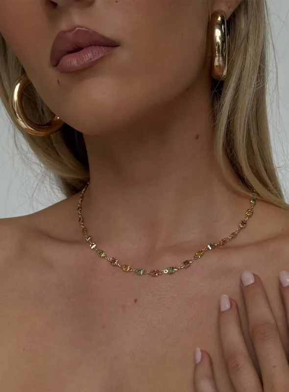 Americano Gemstone Necklace Gold sold by Princess Polly