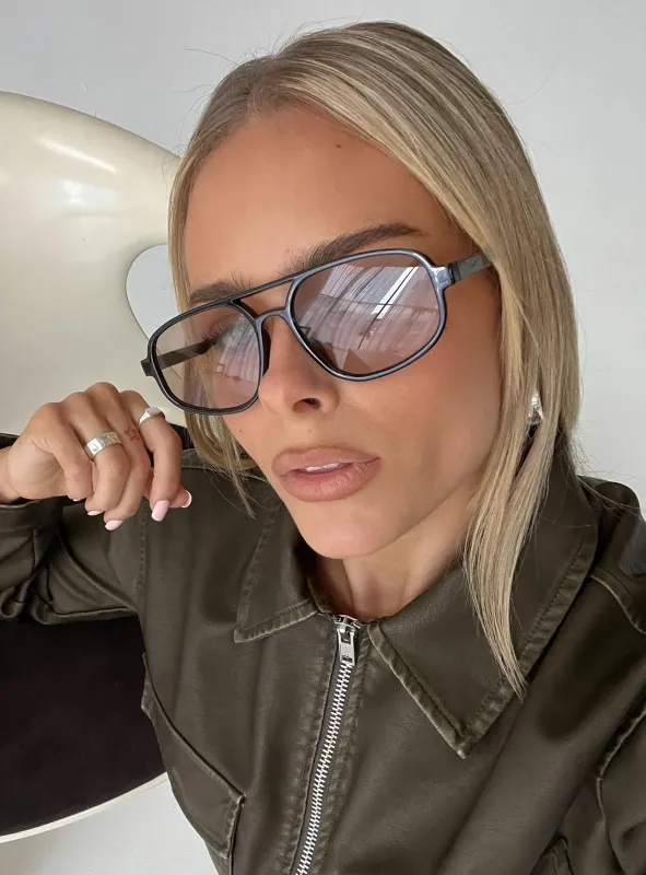 Kalyssia Sunglasses Black / Orange sold by Princess Polly