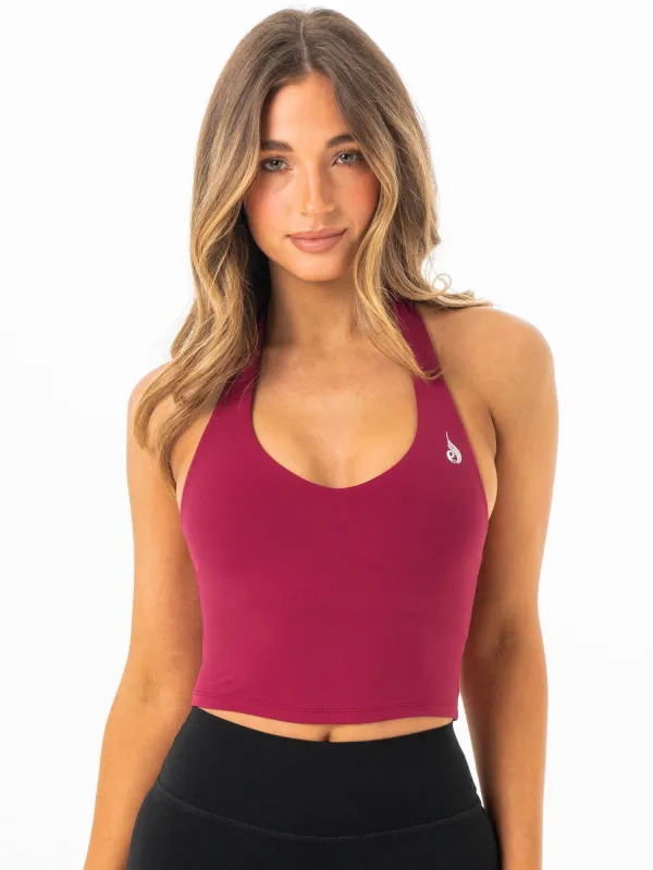 NKD Halter Shelf Tank - Wine sold by Ryderwear