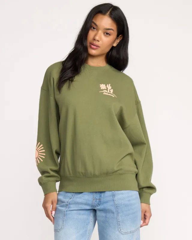 Sun Wave Livin Kendal Crewneck Sweatshirt - Luv Army sold by Billabong