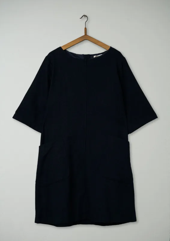 Reworn Ros Dress Size 14 (869) | Navy sold by TOAST