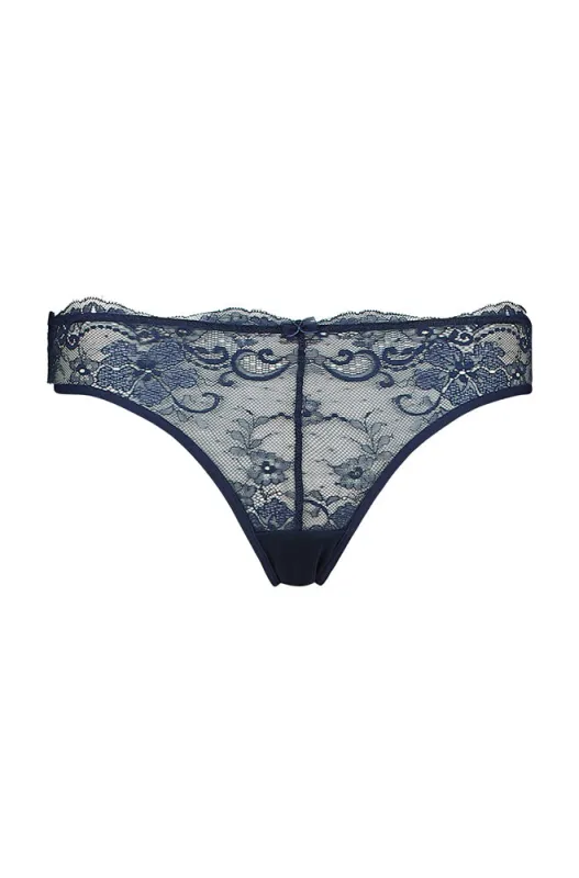 Willow Lace/Mesh Brazilian _ 159719 _ Navy sold by Dunns
