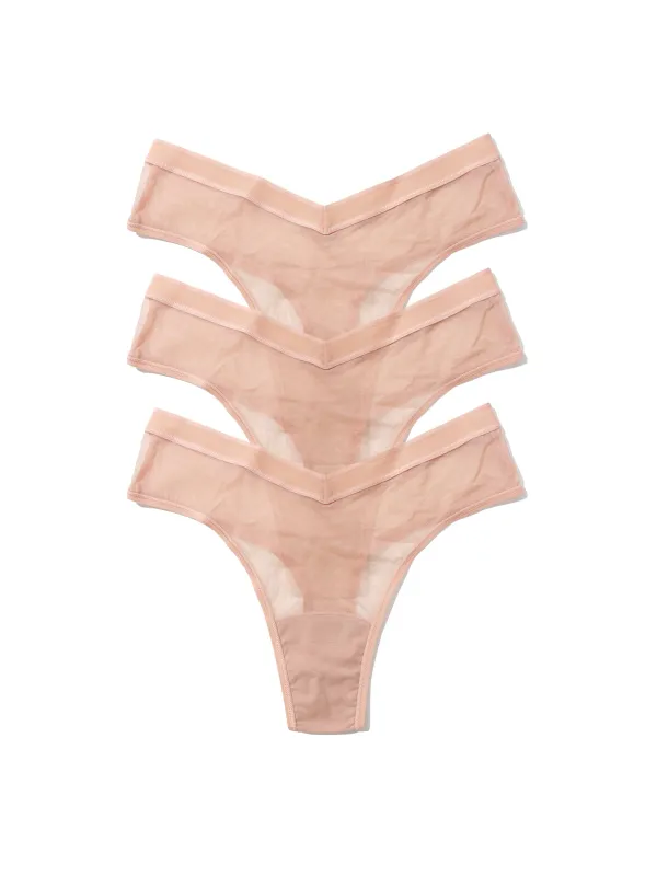 Mesh High Cut Thong 3 Pack sold by Hanky Panky