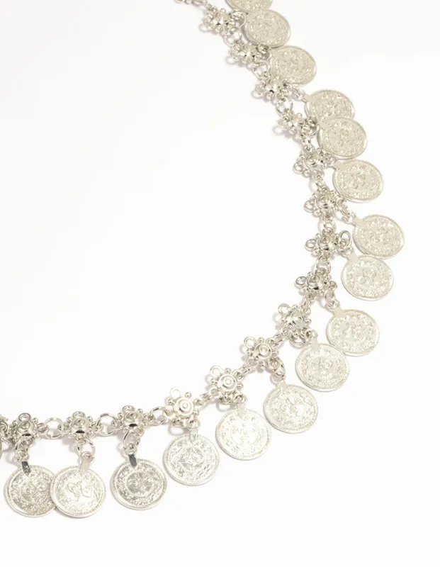 Silver Coin Charm Belt sold by lovisa