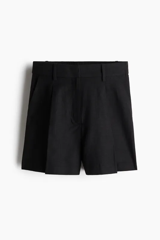 H&M - Linen-blend shorts - Black sold by H&M