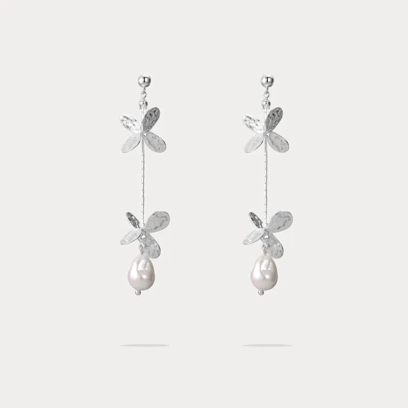 Silver Pearl Earrings sold by Selenichast