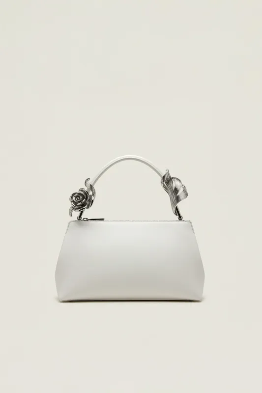 Adele Sculpted Handle Top Handle Bag - White sold by JW PEI