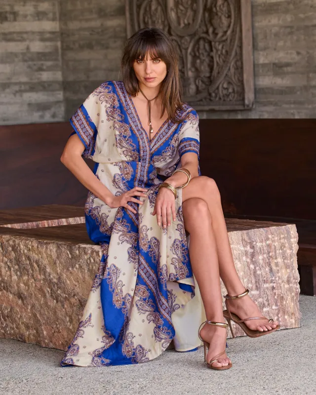 Paisley Border Print Effortless Boho Maxi Dress Forever Paisley sold by Boston Proper