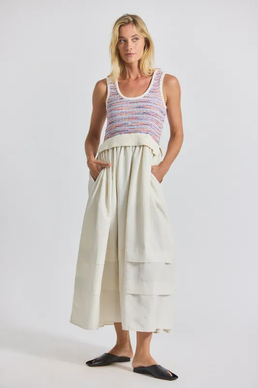 Loewel Space Dyed Knit Mixed Media Dress - Raspberry Multi sold by Derek Lam