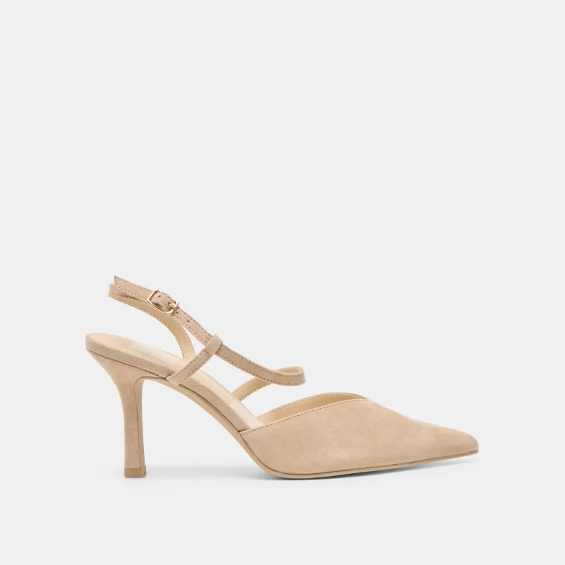 KAMRA HEELS CAMEL SUEDE sold by Dolce Vita