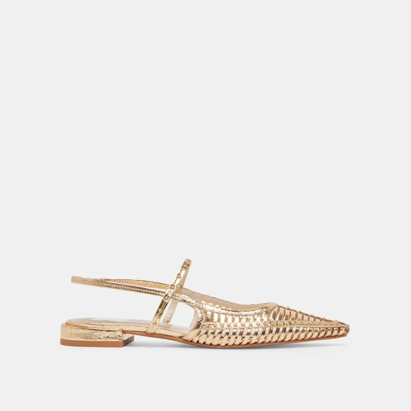PHINLY FLATS GOLD DISTRESSED LEATHER - re:vita sold by Dolce Vita