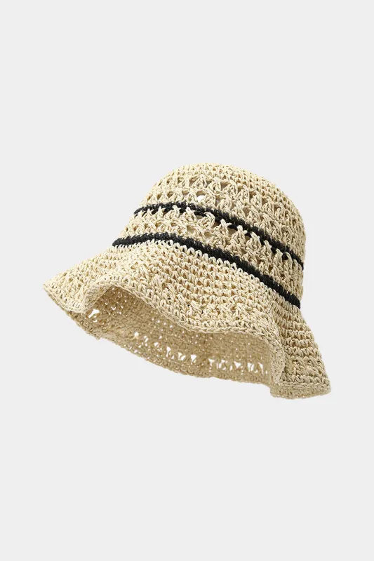 Grass Woven Contrast Hat sold by Micas