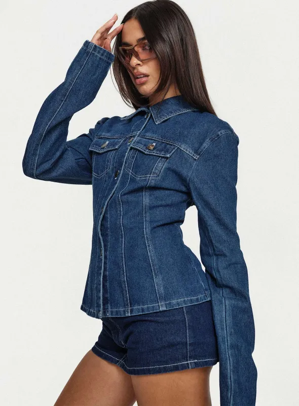 Rider Jacket Blue Denim sold by Princess Polly