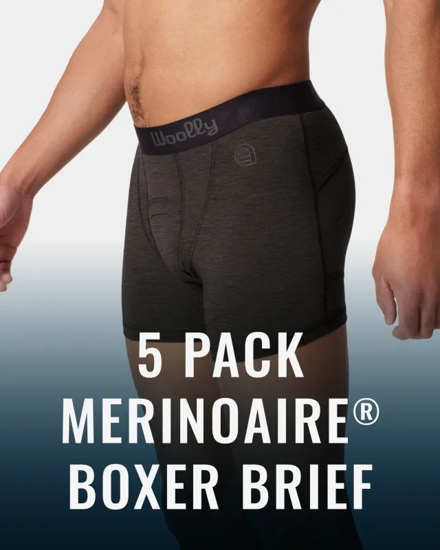 MerinoAire Boxer Brief 5 Pack sold by Woolly Clothing Co