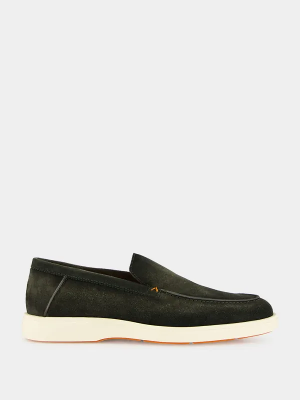 Green Suede Loafers with Rubber Sole sold by Fashion Clinic