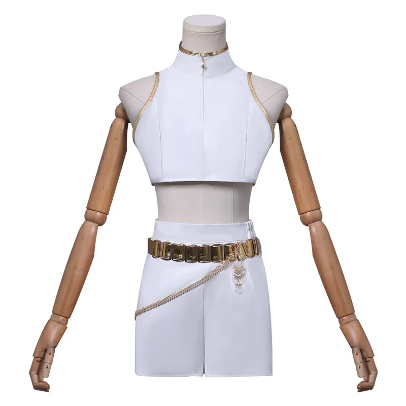 L-email Wig Kpop Demon Hunter White Outfit Rumi Full Set (XS-XXXL) sold by Lemail wig