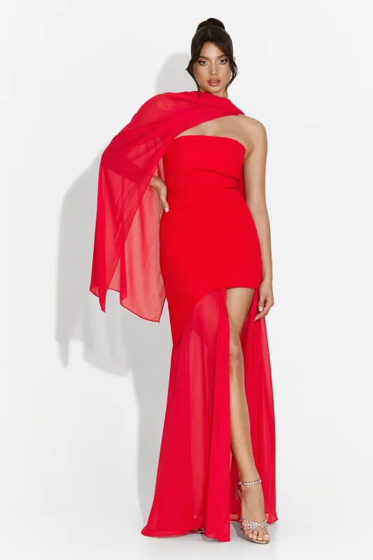Rochie dama lunga rosie Vanasia Bogas sold by bogas