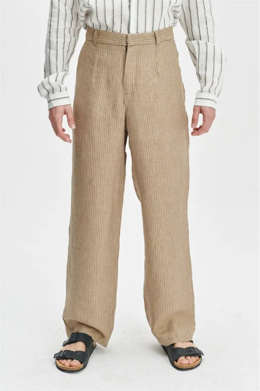 Trousers in Pure Italian Linen sold by Delikatessen