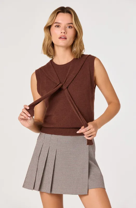 Sleeveless Layered Scarf Sweater sold by Astr