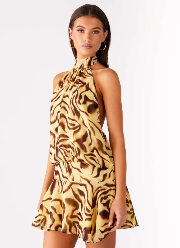 Zulla Backless Mini Dress - Laguna Print sold by Peppermayo