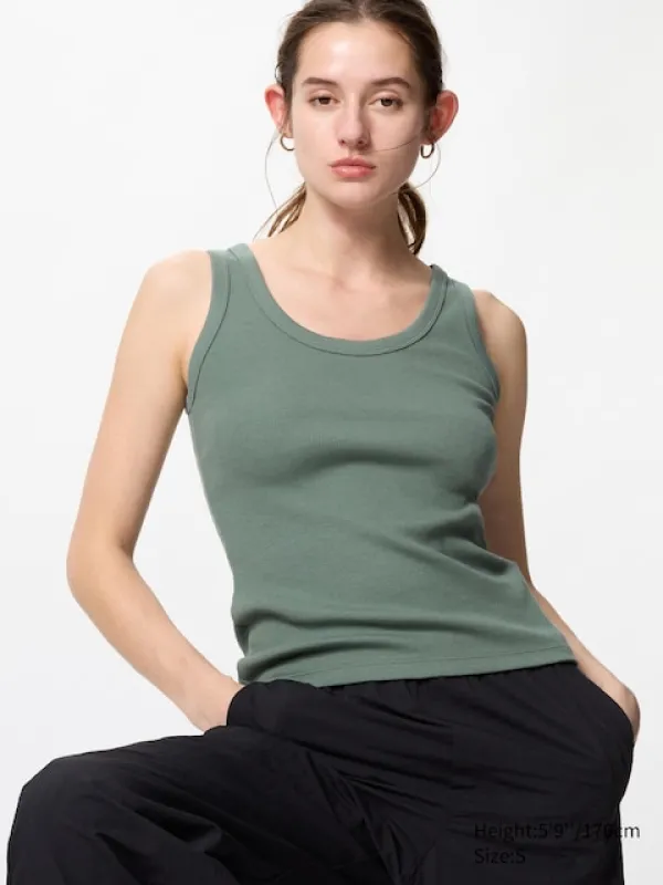 Uniqlo - Soft Ribbed Vest Top - White - XXS sold by Uniqlo