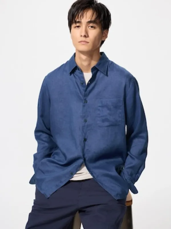 Men's Premium Linen Shirt | Black | XL | UNIQLO US sold by Uniqlo