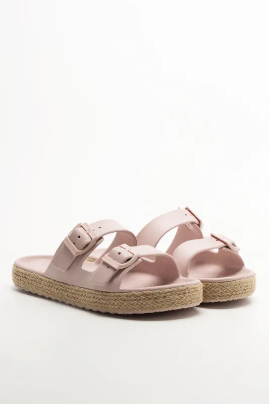 Double Buckle Sandals Pink sold by Ackermas