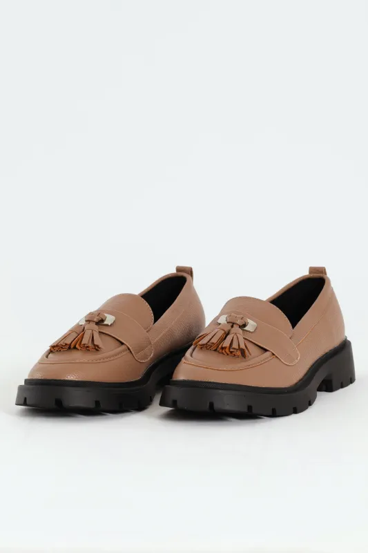 Tassel Trim Chunky Loafer - Blush sold by Edgars 