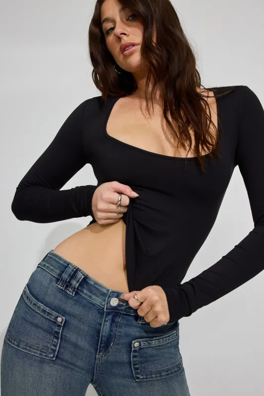 Sleek Scoop Neck Long Sleeve Top sold by Garage