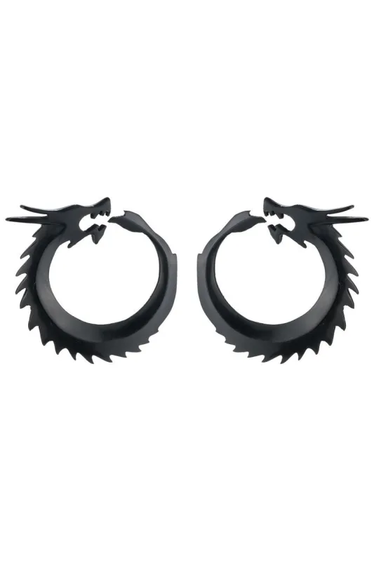 Horn Dragon Clip Earrings sold by Natori