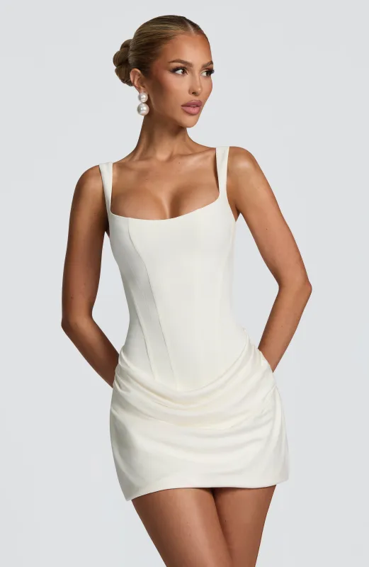 Cornelia Mini Dress - Ivory sold by Babyboo Fashion
