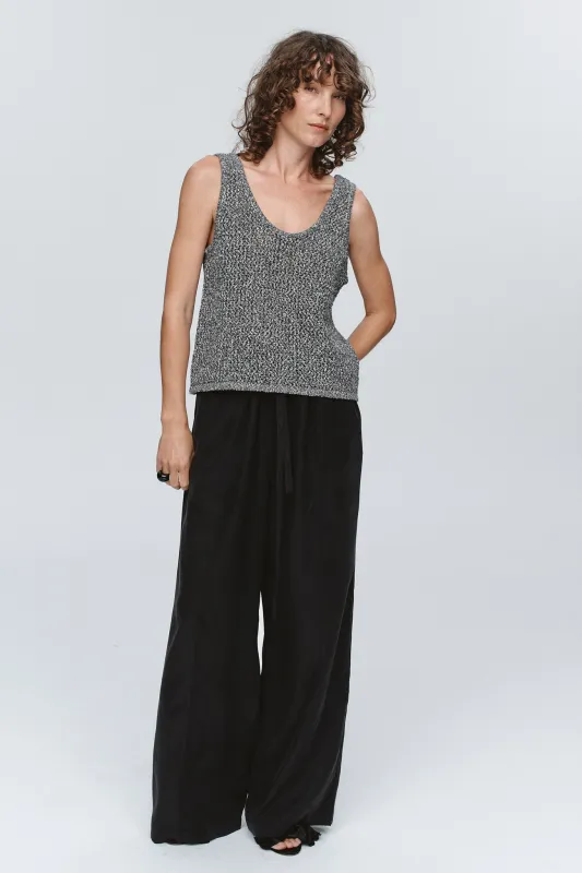NOVA TOP - BLACK / IVORY MELANGE sold by Marle