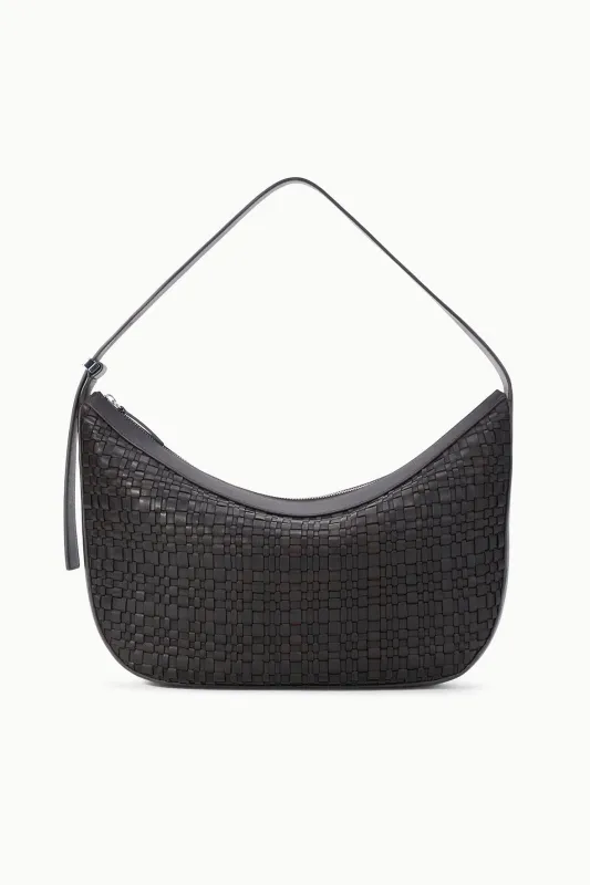 LARGE DEMY SHOULDER BAG | ESPRESSO WOVEN LEATHER sold by STAUD