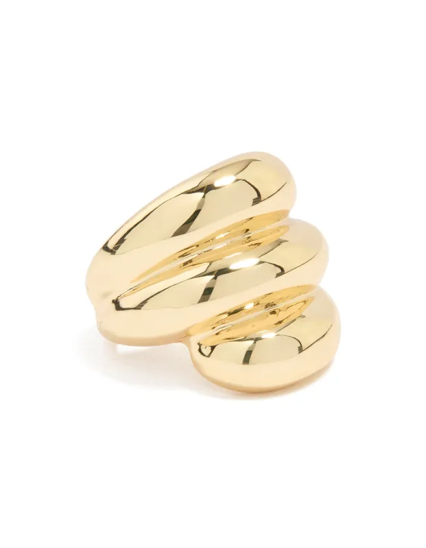 Gold Plated Stacked Twist Ring sold by lovisa