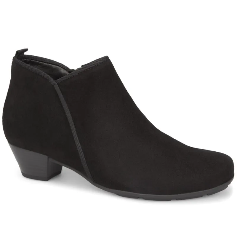 Trudy Wide Fit Leather Ankle Boots - GAB28511 / 313 151 - Black Suede sold by Jones Bootmaker