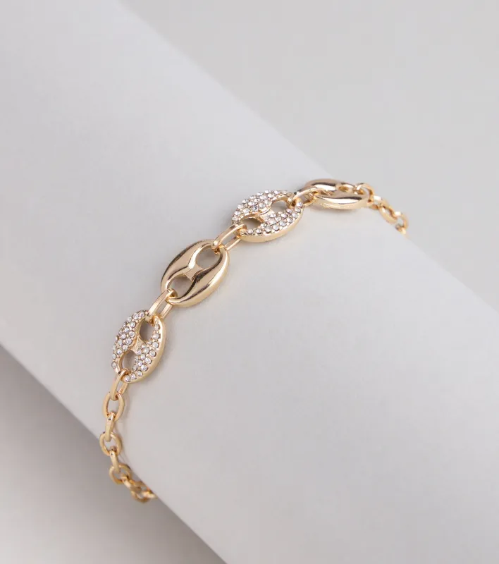 Shimmer Link Rhinestone Chain Bracelet sold by Windsor