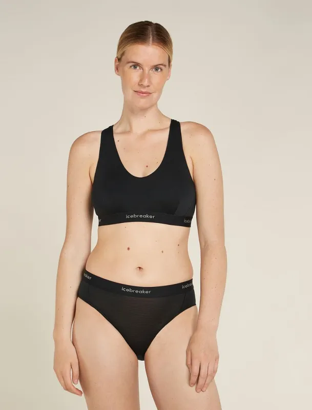 Icebreaker Merino Blend 125 Cool-Lite™ Sprite Racerback Bra - Woman - Black - Size XS sold by Icebreaker