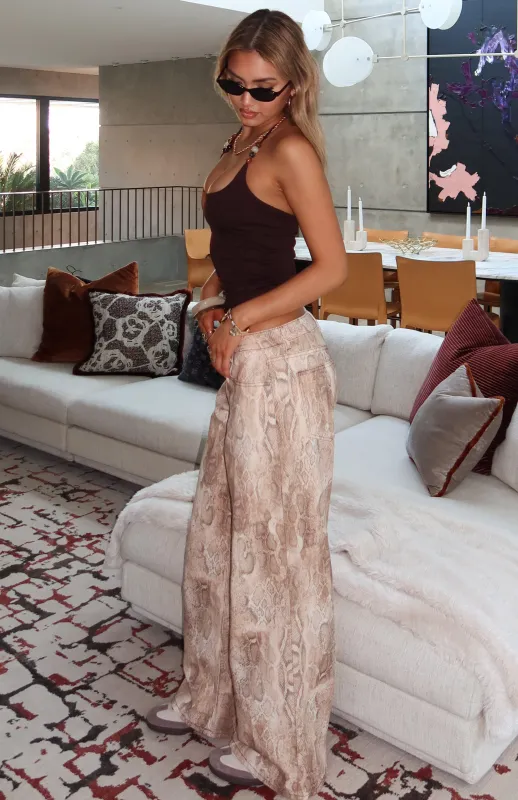 Maeve Low Rise Wide Leg Jeans Desert Snake sold by White Fox Boutique